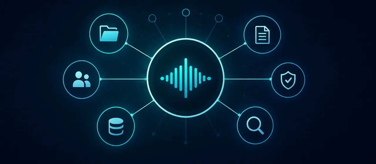 Red conectada de activos musicales con audio, archivos, colaboradores, derechos, almacenamiento y búsqueda.